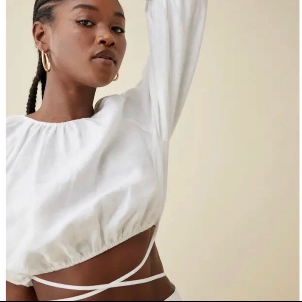 Reformation Bacall Linen Top